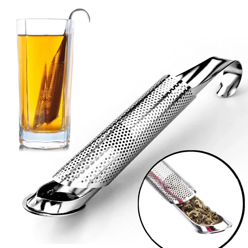 Infusor de Chá em Aço Inoxidável Tubular para Bebidas Quentes