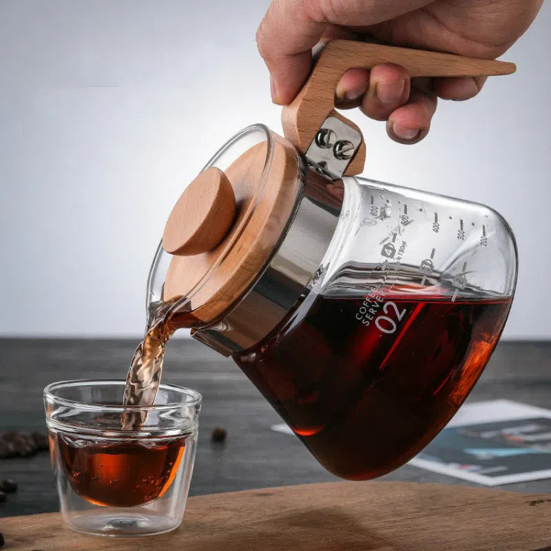 Jarra de Cafeteira de Vidro com Acabamento em Bambu - Elegante e Funcional