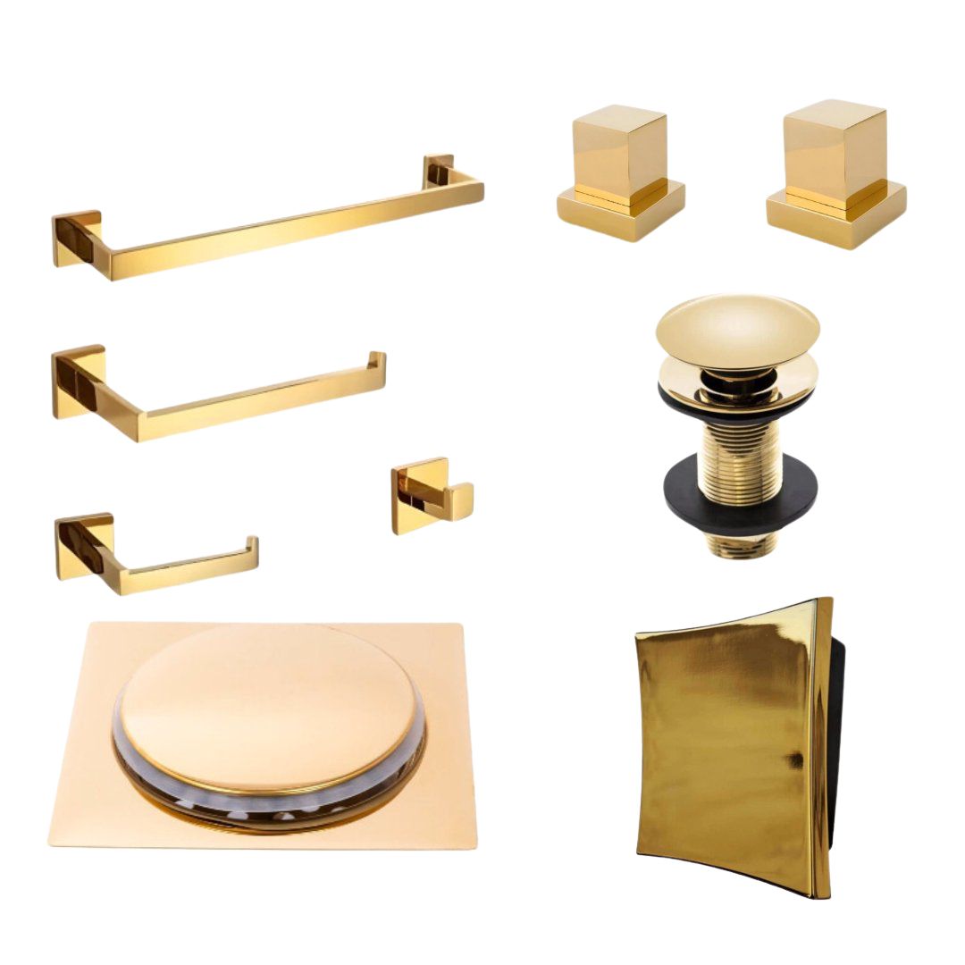 Kit Completo de Acabamentos para Banheiro - Conjunto com 9 Peças Bella Essenza