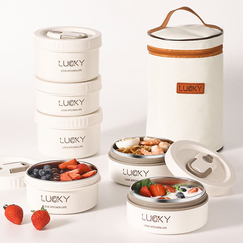 Kit Marmita Térmica Inox com Lancheira Térmica - Ideal para Viagens e Refeições
