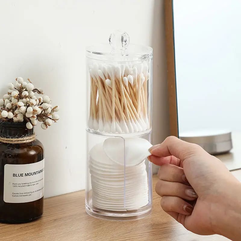 Kit Organizador de Algodão e Cotonete em Acrílico - Praticidade e Estilo para Banheiro