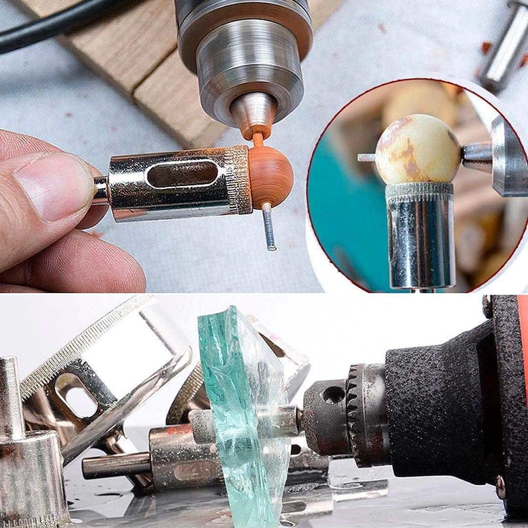 Kit de 10 Brocas com Bicos de Furo Diamantados para Serra Copo