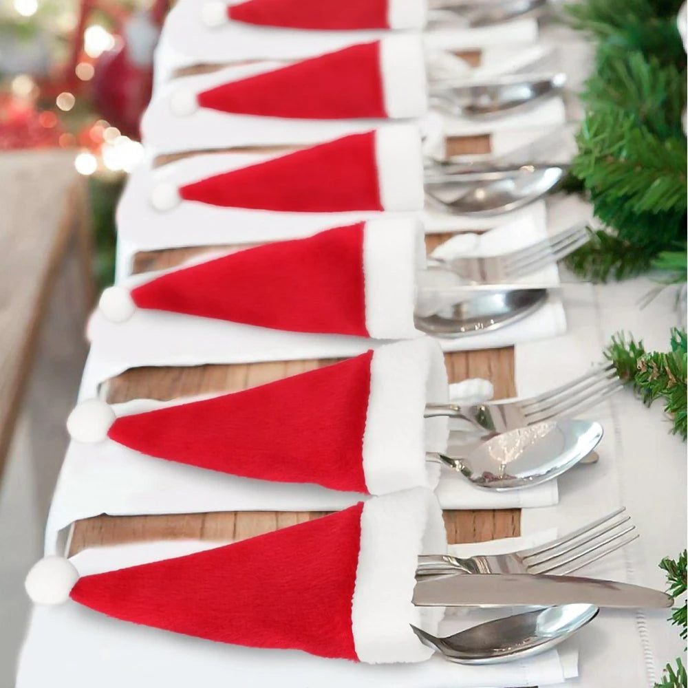 Kit de Decoração para Mesa Posta de Natal com Protetores de Talheres