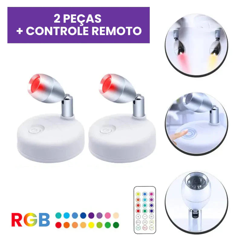 Kit de Spots de Luz RGB LED para Iluminação Ambientes