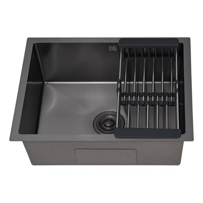 Conjunto de Cuba de Cozinha Gourmet em Aço Inox com Torneira Flexível Preta