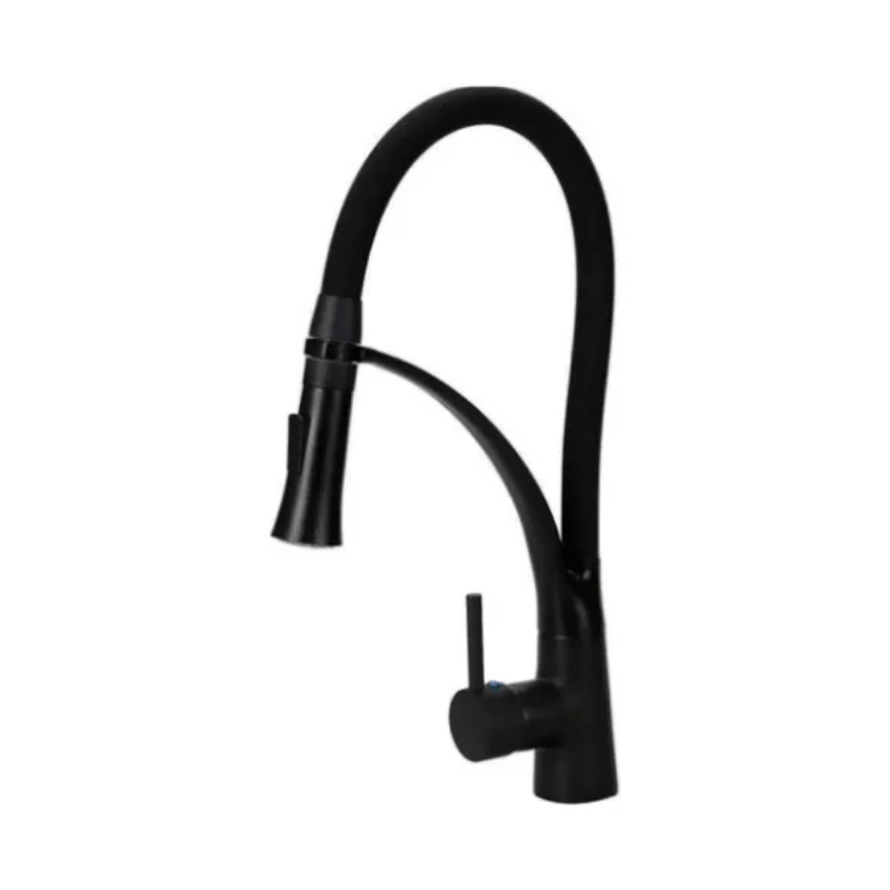 Conjunto de Cuba de Cozinha Gourmet em Aço Inox com Torneira Flexível Preta