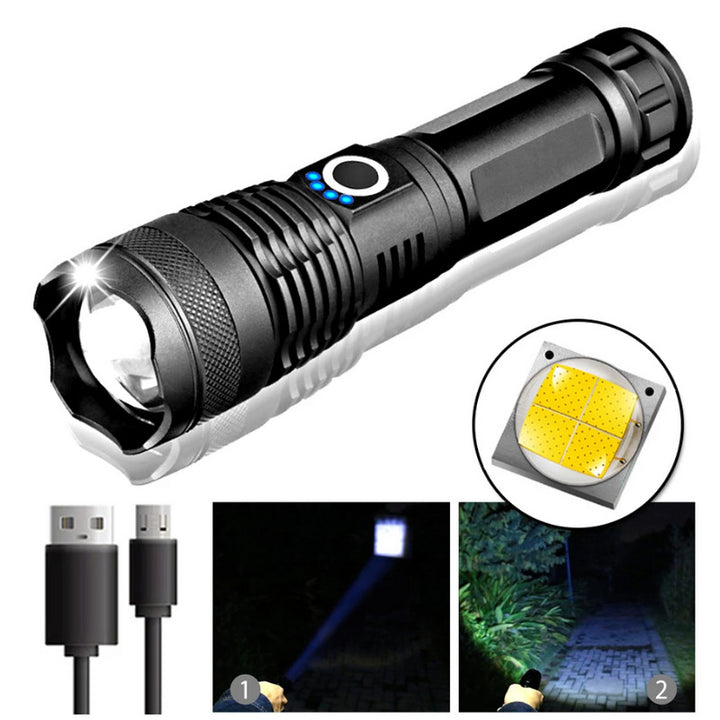 Lanterna Tática À Prova D' Água IPX6 - Super Brilhante e Resistente