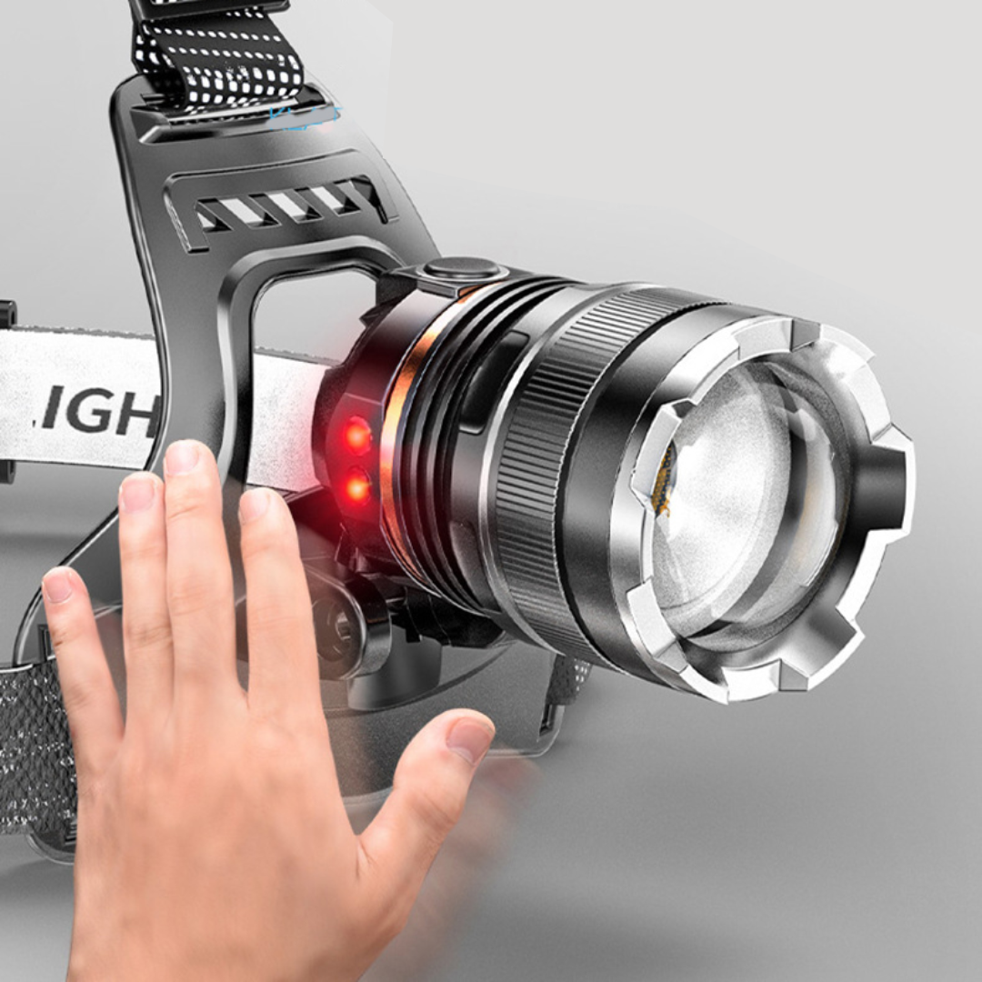 Lanterna de Cabeça Recarregável USB com Zoom Super Potente