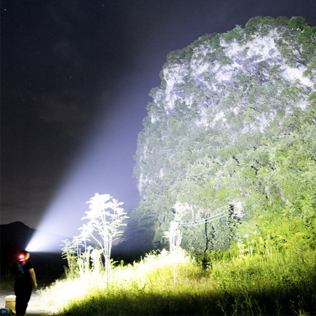 Lanterna de Cabeça Recarregável USB com Zoom Super Potente