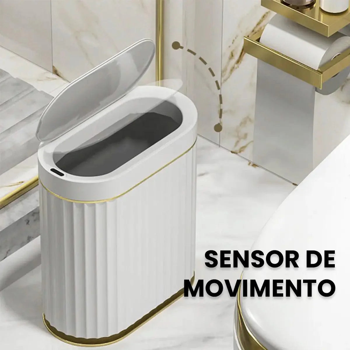 Lixeira Automática com Sensor para Banheiro - Sem Contato, 5 Litros