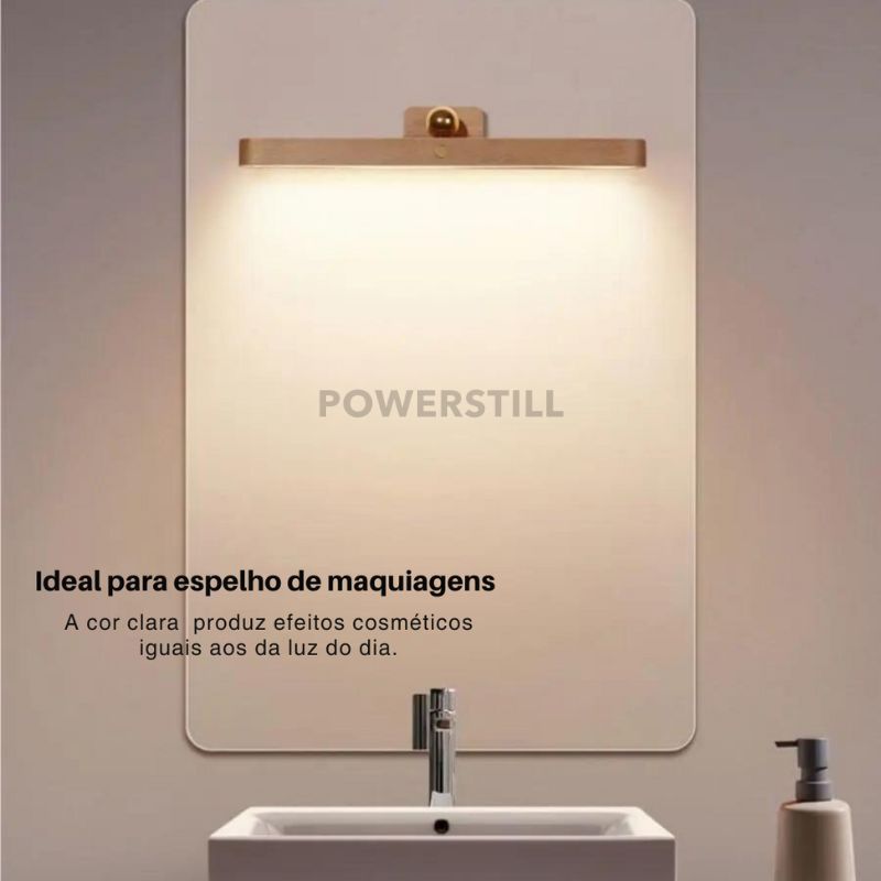 Luminária LED Touch Sem Fio Aura Lux em Madeira – Iluminação Moderna e Elegante