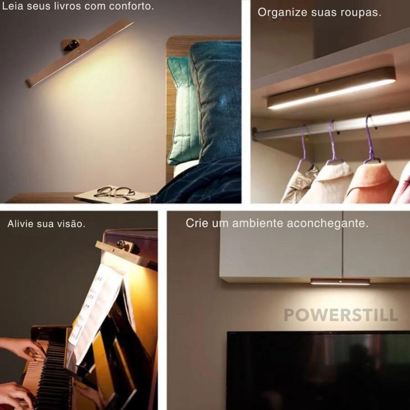 Luminária LED Touch Sem Fio Aura Lux em Madeira – Iluminação Moderna e Elegante