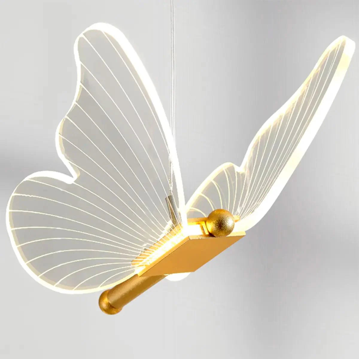 Luminária Pendente Borboleta em Cristal para Iluminação Decorativa