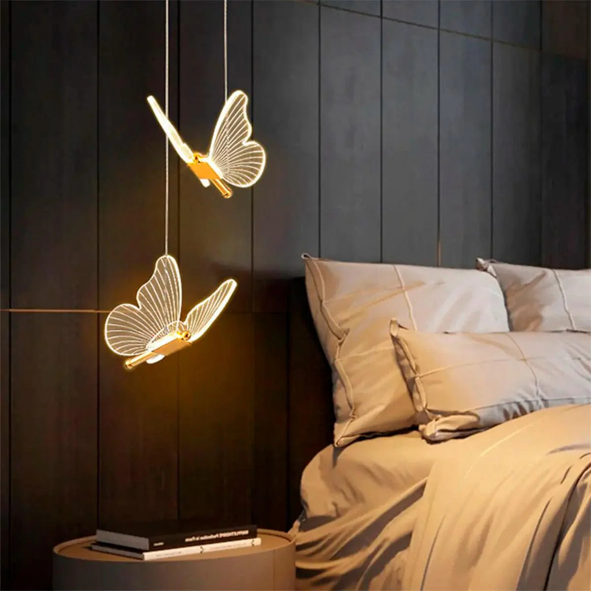Luminária Pendente Borboleta em Cristal para Iluminação Decorativa
