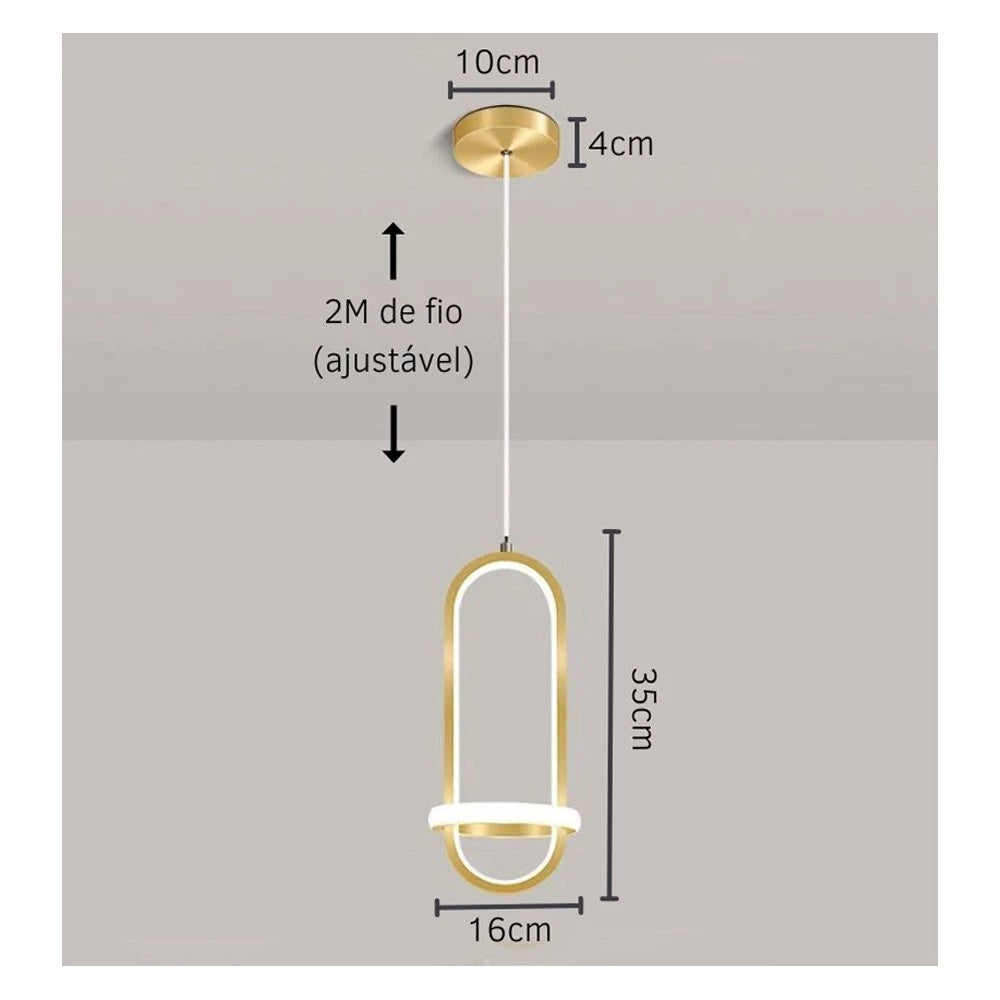 Luminária Pendente Estilo Nórdico Contemporâneo para Iluminação de Ambientes
