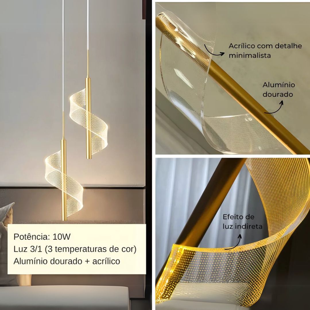 Luminária Pendente LED Nórdica para Iluminação Interior