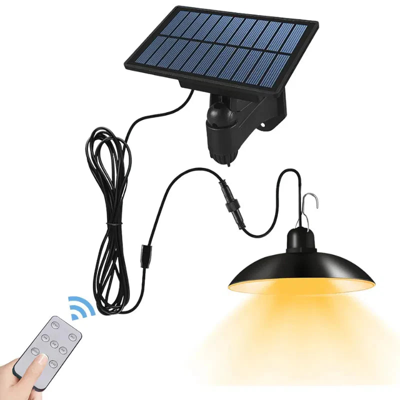 Luminária Pendente Solar com Controle Remoto para Iluminação Externa