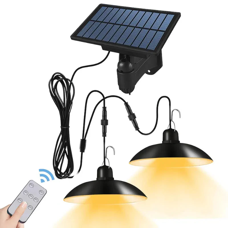 Luminária Pendente Solar com Controle Remoto para Iluminação Externa