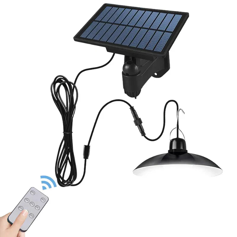 Luminária Pendente Solar com Controle Remoto para Iluminação Externa