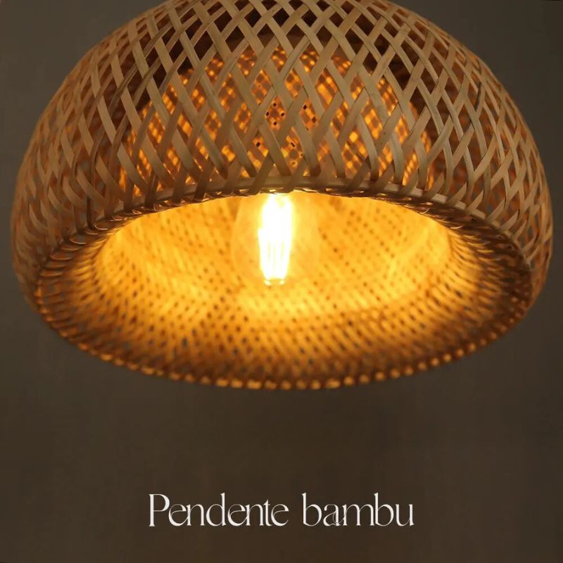 Luminária Pendente de Bambu Organic Loom - Design Sustentável e Elegante