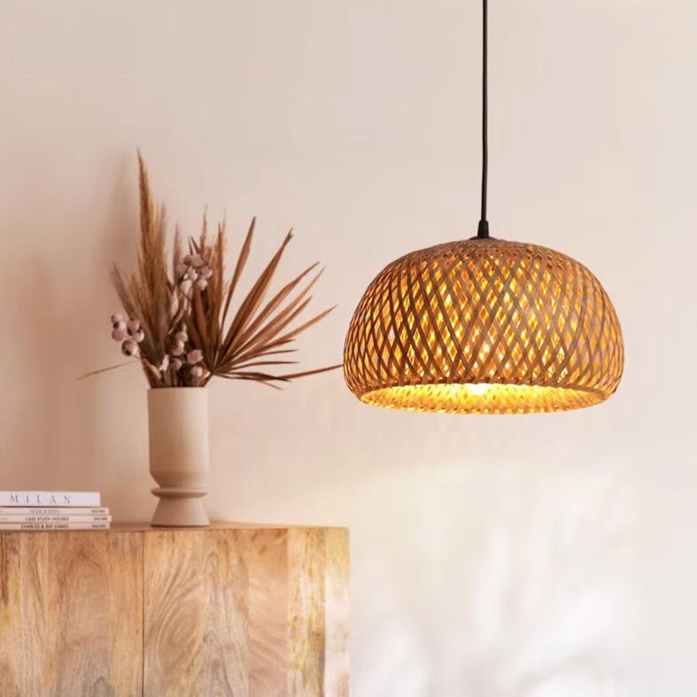 Luminária Pendente de Bambu Organic Loom - Design Sustentável e Elegante