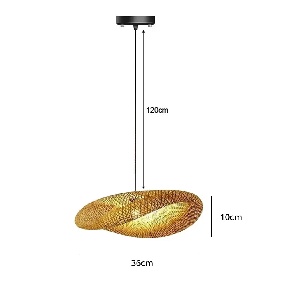 Luminária Pendente de Bambu Rattan Estilo Honolulu