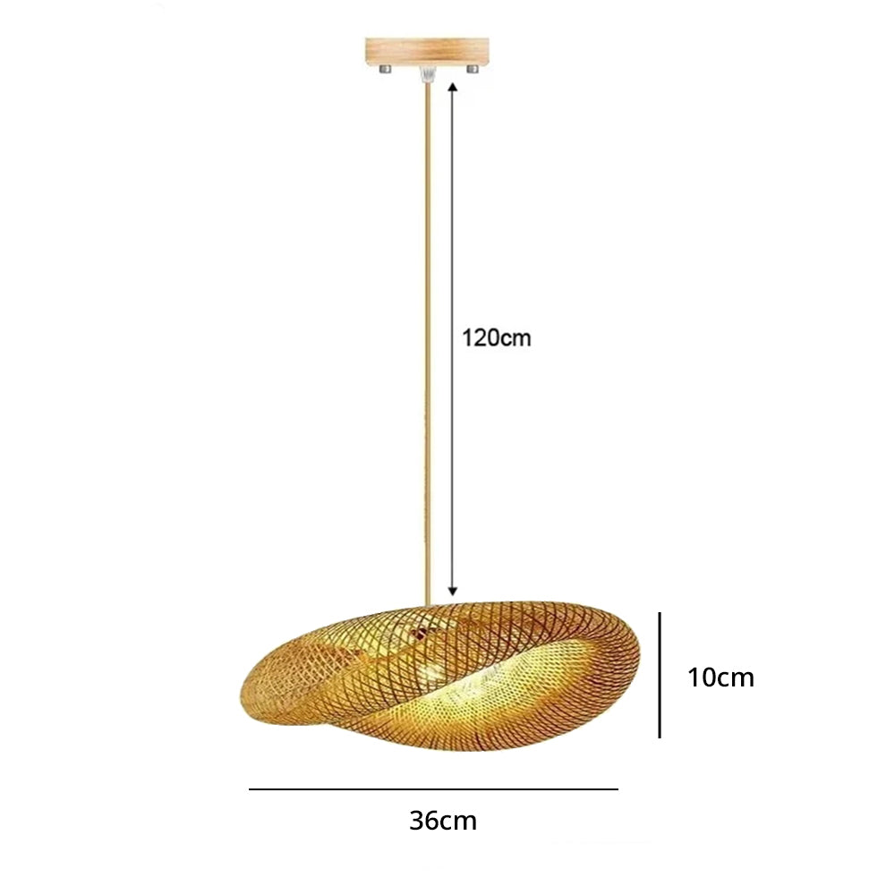 Luminária Pendente de Bambu Rattan Estilo Honolulu