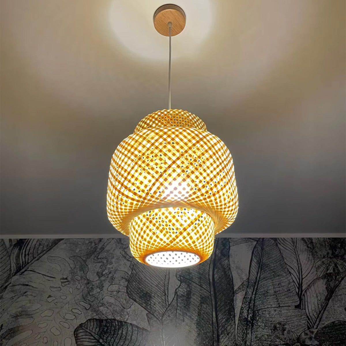 Luminária Pendente em Bambu Natural - Design Elegante para Decoração