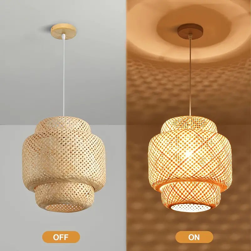 Luminária Pendente em Bambu Natural - Design Elegante para Decoração