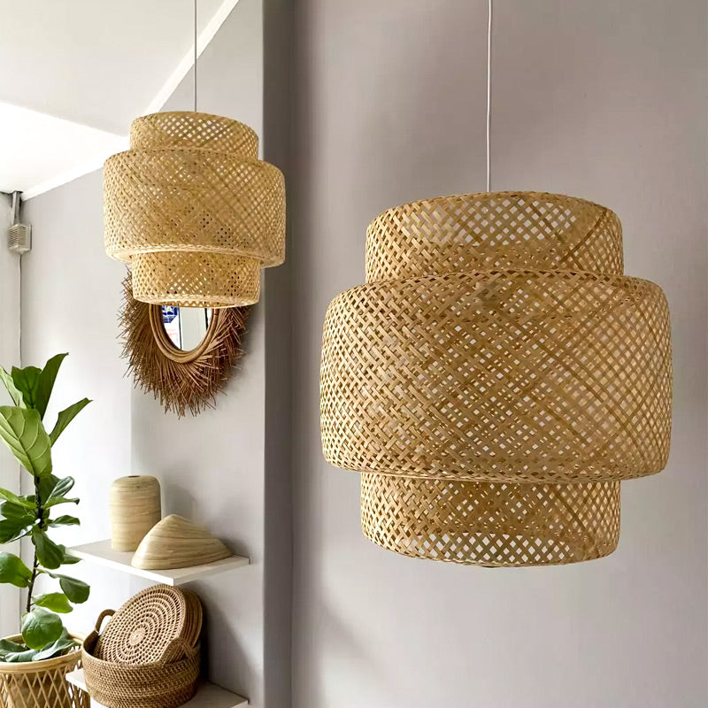 Luminária Pendente em Bambu Natural - Design Elegante para Decoração