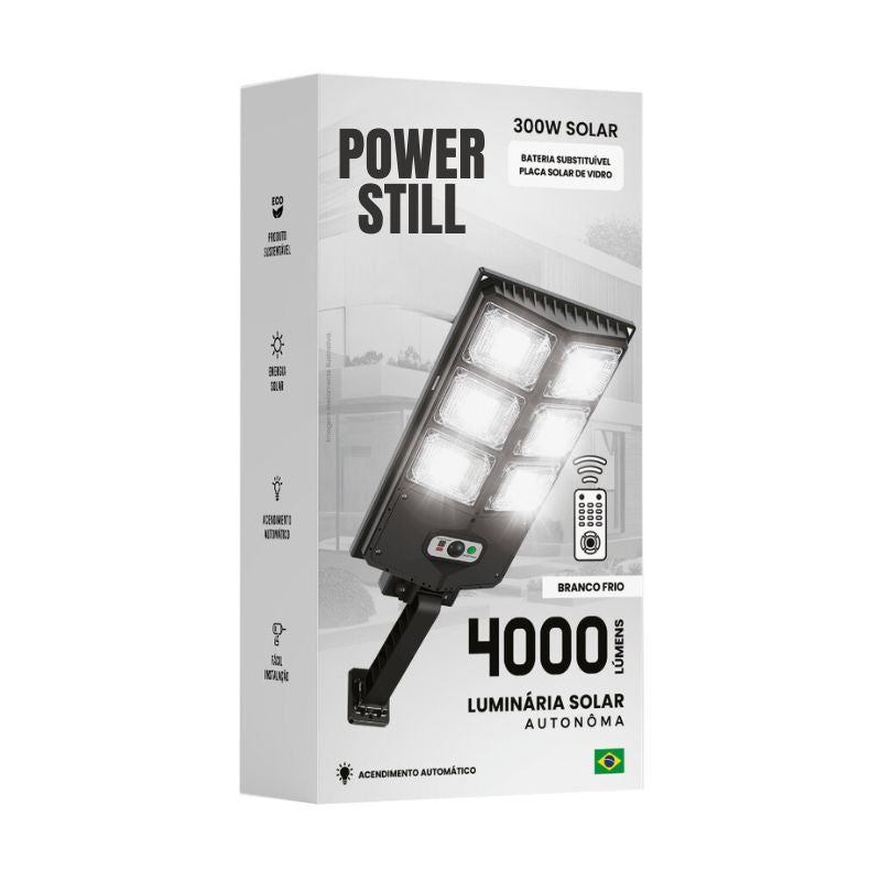 Luminária Solar Externa 300W com Sensor de Movimento e Controle Remoto