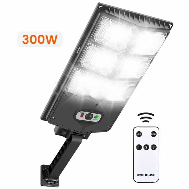 Luminária Solar Externa 300W com Sensor de Movimento e Controle Remoto