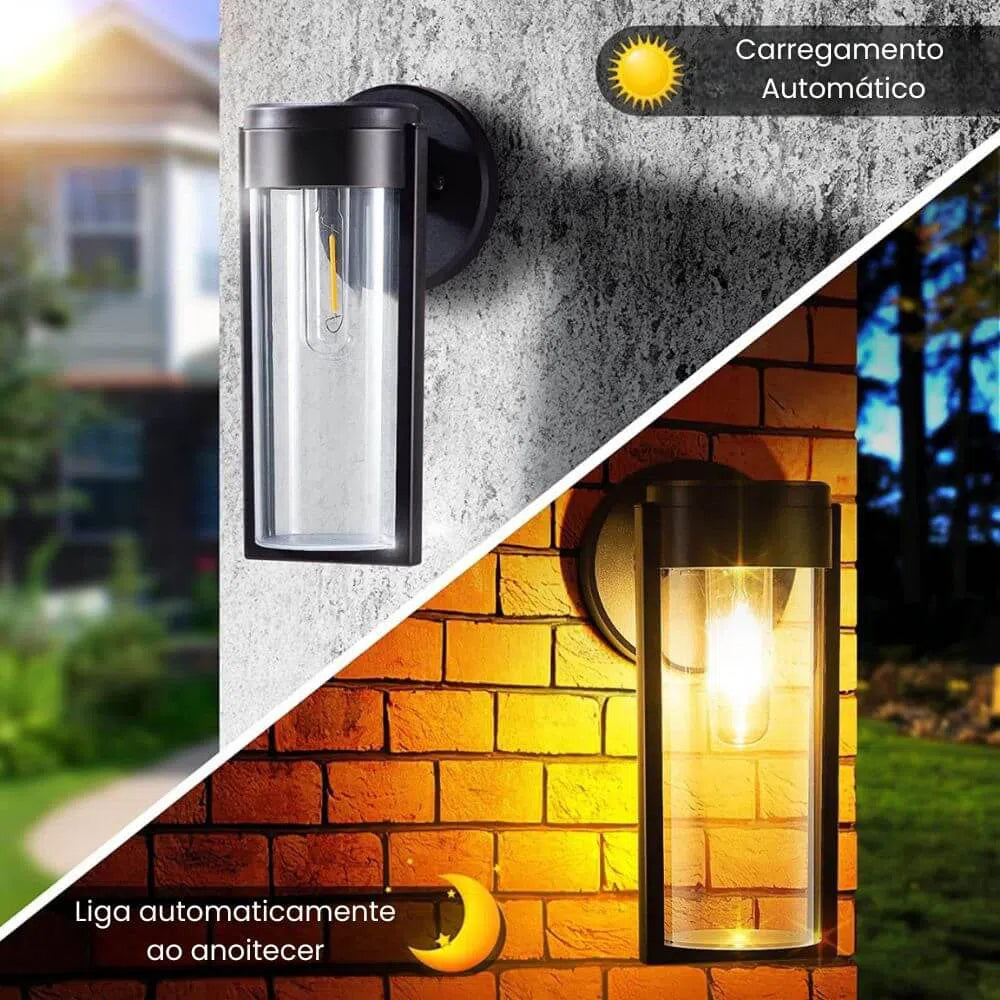 Luminária Solar LED de Parede - Iluminação Externa Eficiente