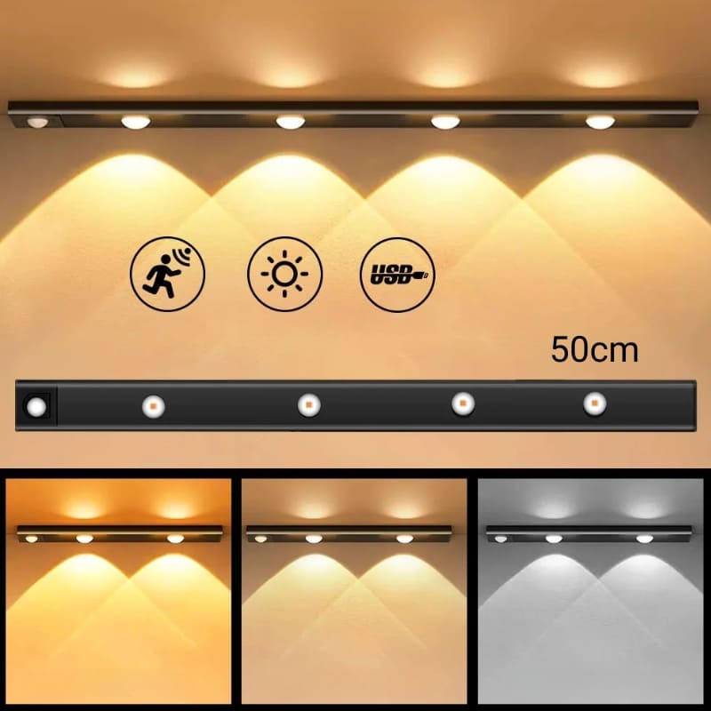 Luminária de LED Magnética com Sensor de Movimento para Iluminação Automática