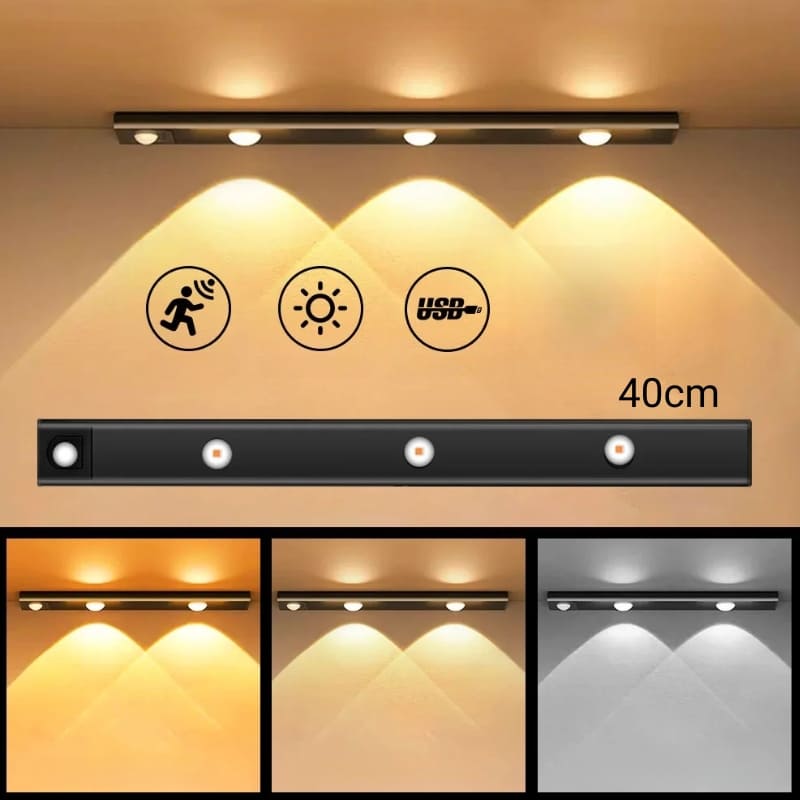 Luminária de LED Magnética com Sensor de Movimento para Iluminação Automática