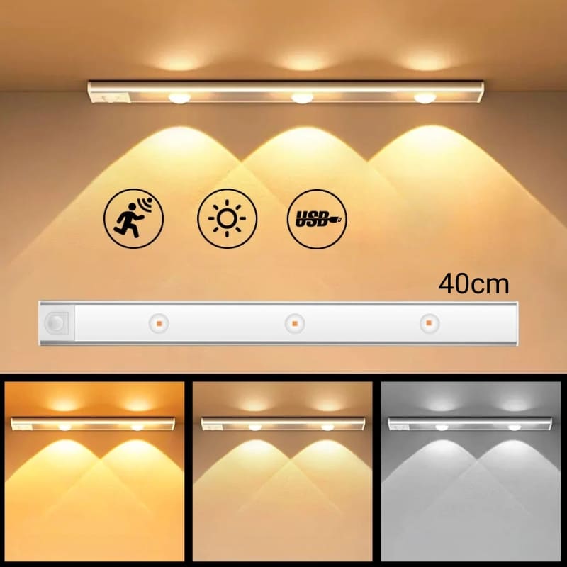 Luminária de LED Magnética com Sensor de Movimento para Iluminação Automática