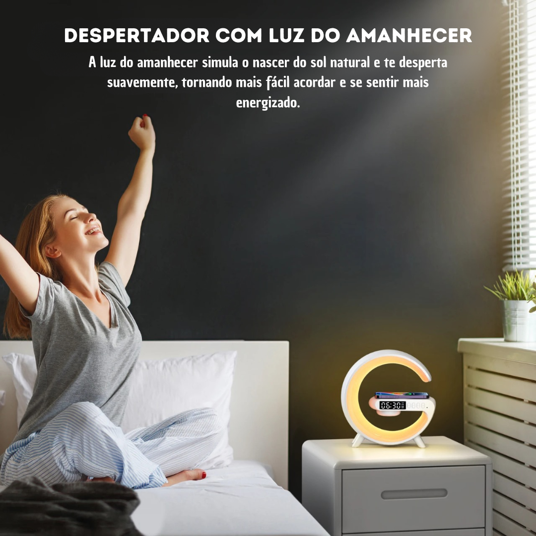 Luminária de Mesa Inteligente com Alto-falante Bluetooth Multifuncional