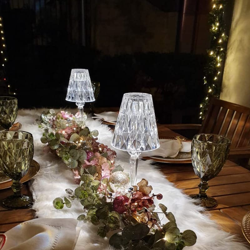 Luminária de Mesa LED Diamante USB 3 em 1 Sem Fio - Iluminação Moderna e Portátil