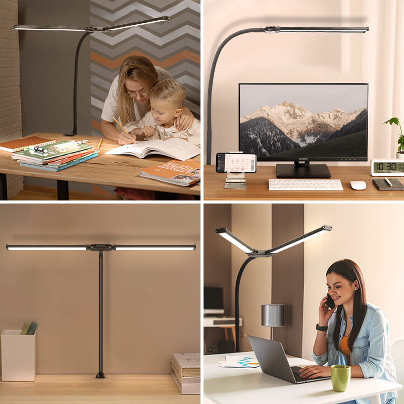 Luminária de Mesa LED Flexível para Escritório em Alumínio