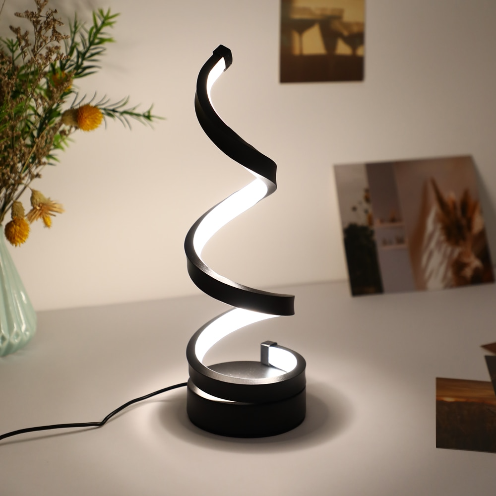 Luminária de Mesa LED Ondulada Estilo Nórdico