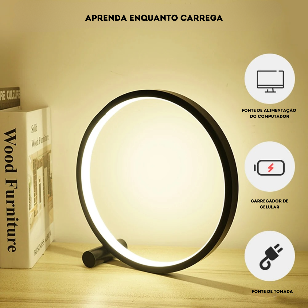 Luminária de Mesa Moderna em Alumínio com Controle Touch