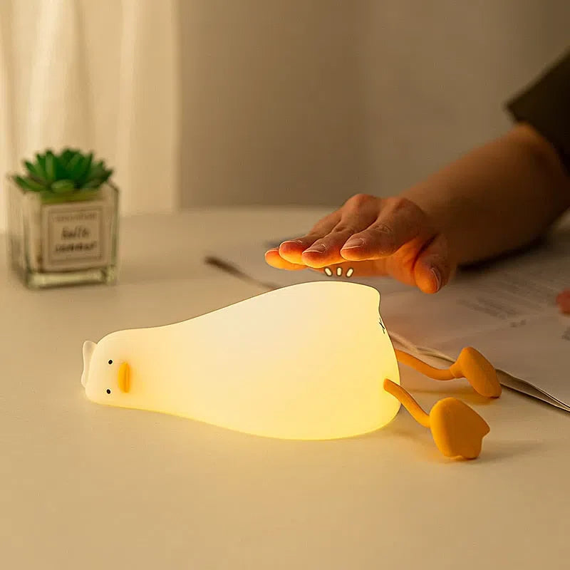 Luminária de Silicone em Forma de Patinho para Crianças