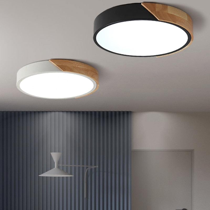 Luminária de Teto LED Redonda Estilo Nórdico – Plafon Moderno para Iluminação