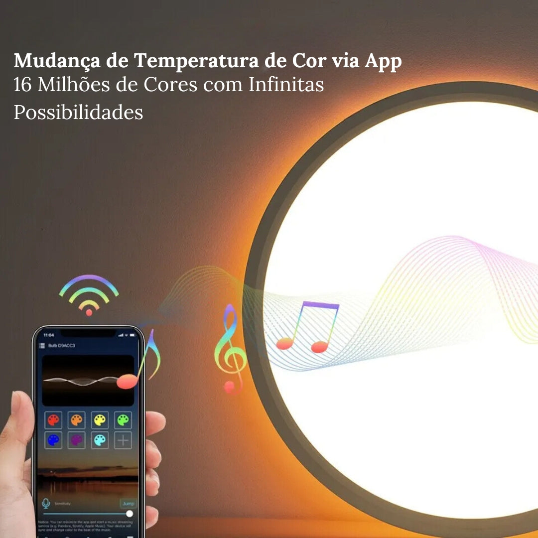 Luminária de Teto LED Redonda Inteligente Compatível com Alexa e Google Home