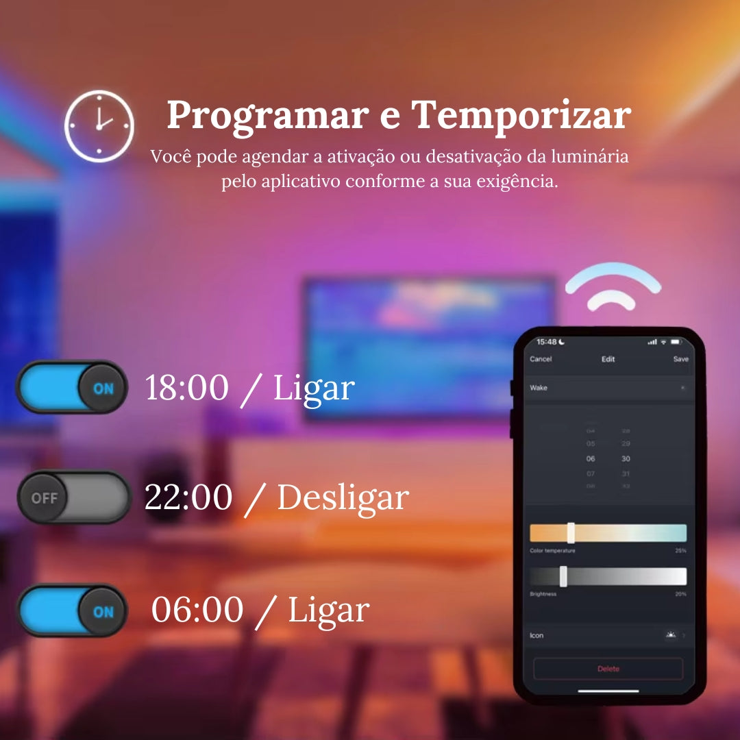 Luminária de Teto LED Redonda Inteligente Compatível com Alexa e Google Home