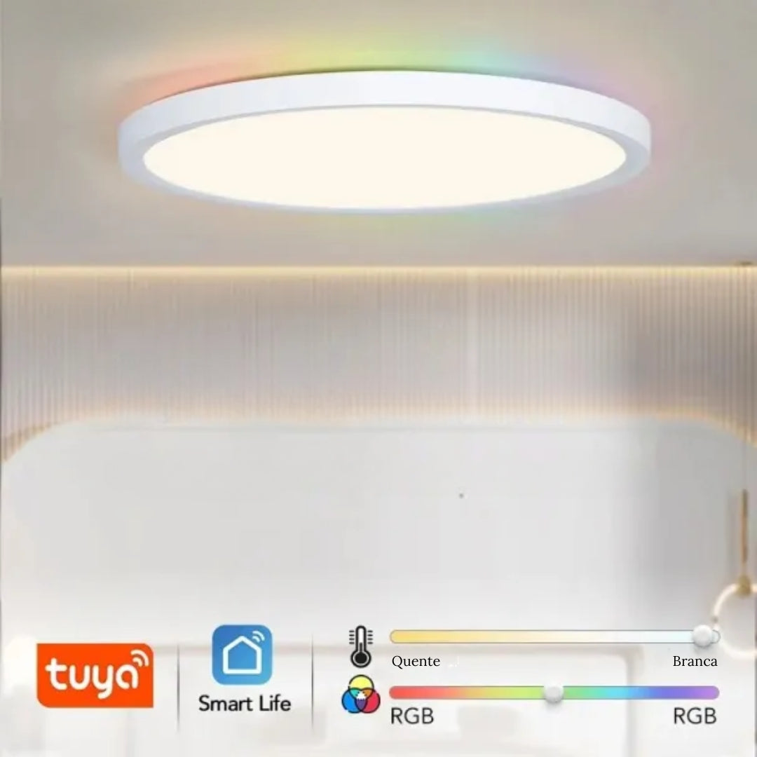 Luminária de Teto LED Redonda Inteligente Compatível com Alexa e Google Home