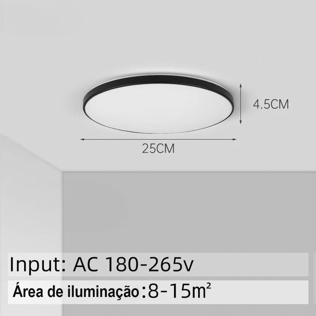 Luminária de Teto LED Redonda Moderna para Sobrepor - Iluminação Elegante