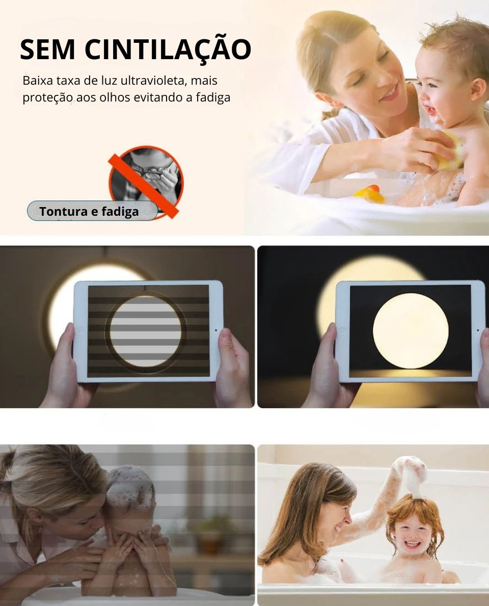 Luminária de Teto Redonda LED Plafon Moderno com Controle Remoto