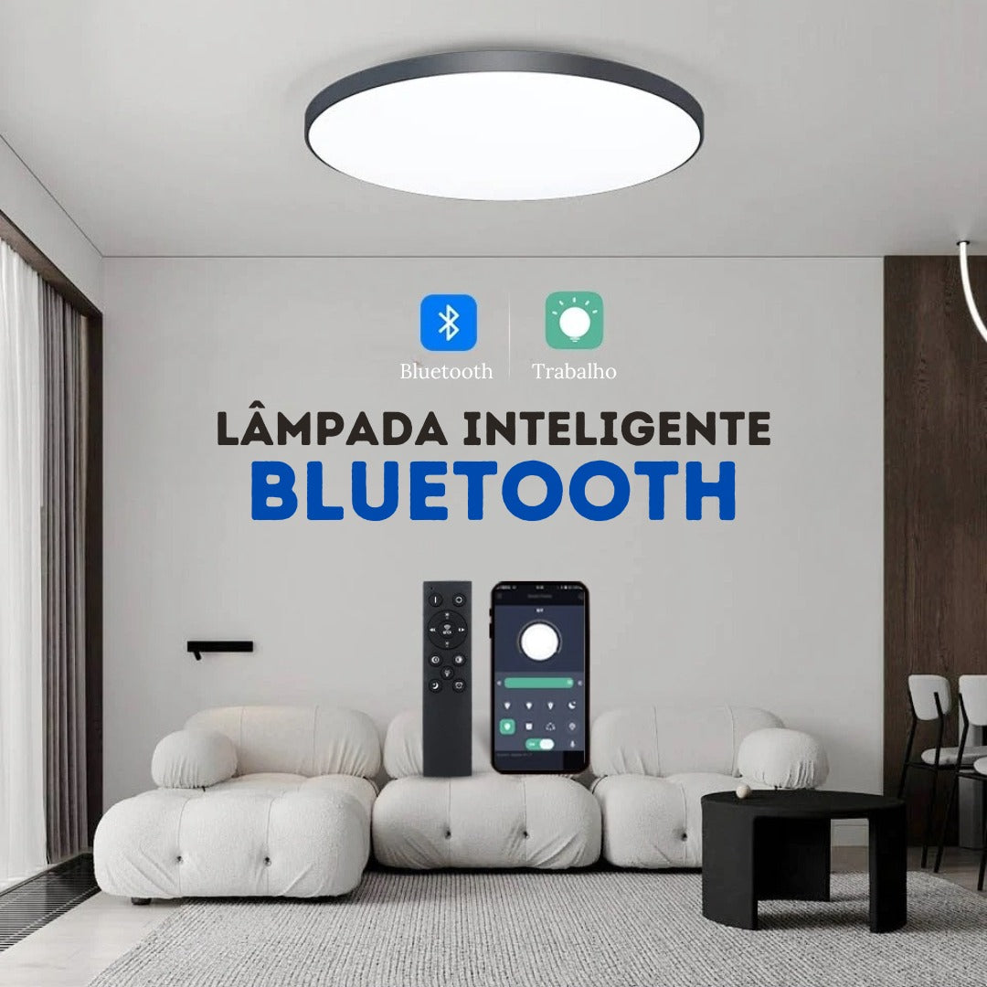 Luminária de Teto Redonda LED Plafon Moderno com Controle Remoto