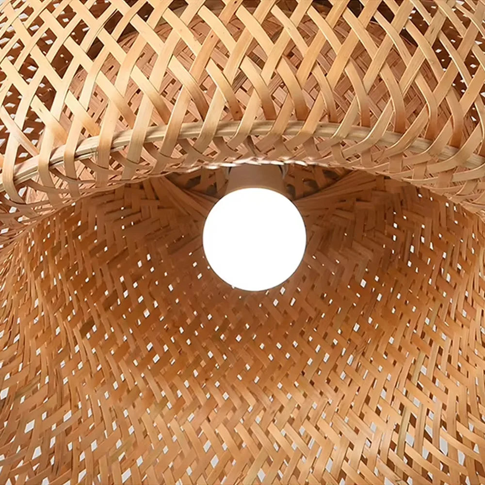 Luminária de Teto de Bambu Rattan para Decoração de Ambientes